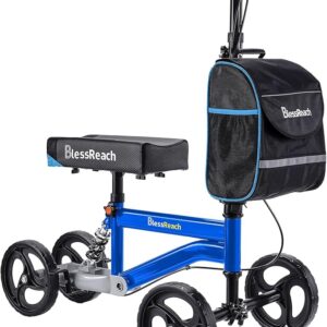 Economy Knee Scooter, Steerable Knee Walker, Foldable Knee Scooters for Foot Injuries Adult Best Crutches Alternative (Blue)